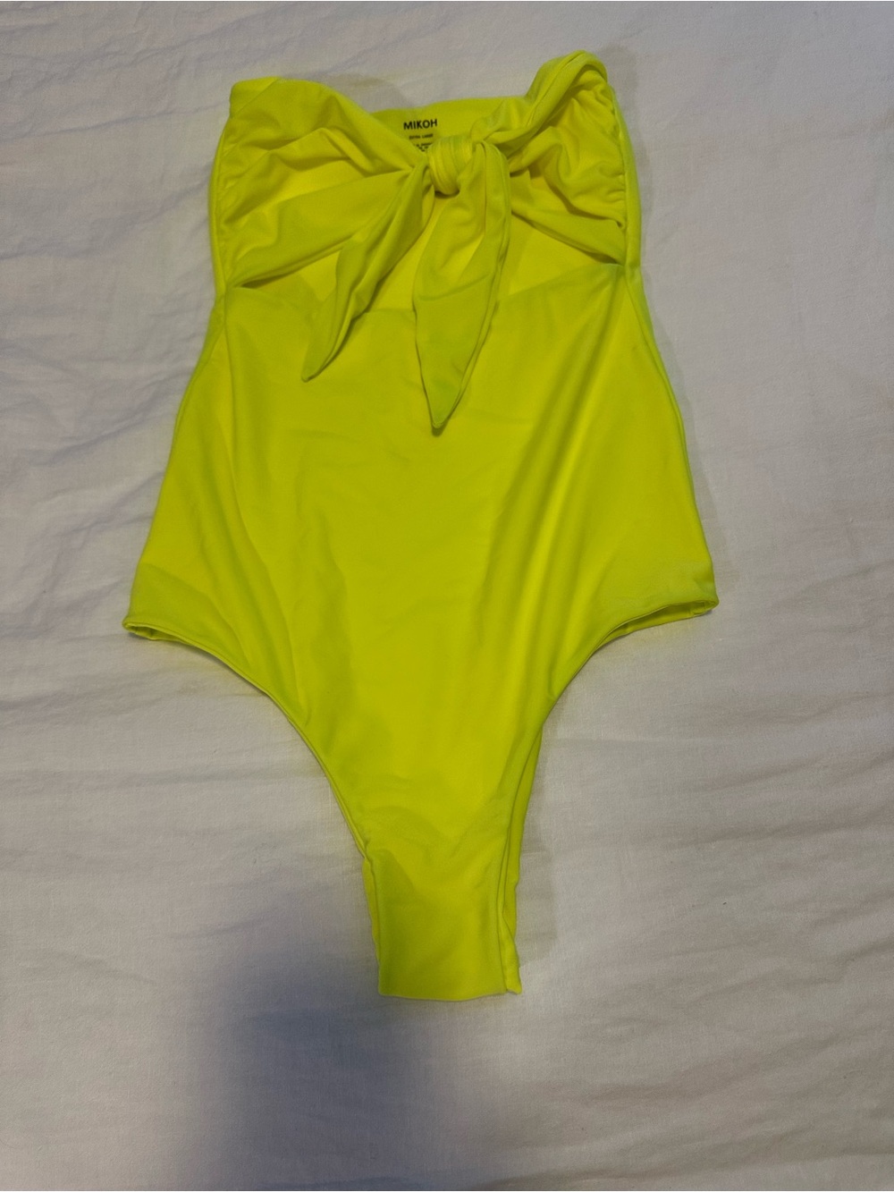 Mikoh Neon Yellow One-Piece Swimsuit with Front Tie